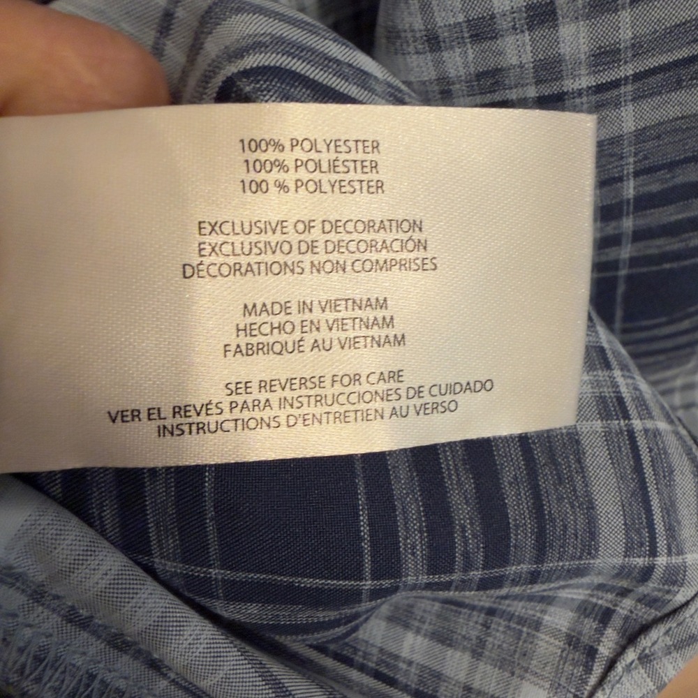 Orvis Mens XL Blue Plaid Short Sleeve Button Down Shirt Polyester NWT - Picture 5 of 7
